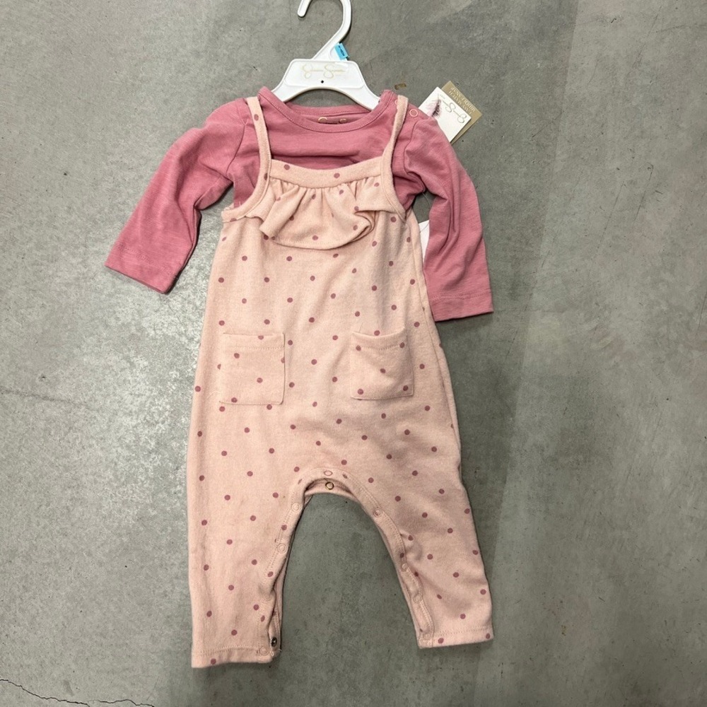 Jessica Simpson Rose Smoke Dot Baby Girl's Outfit - 6-9 Months - Ruffles